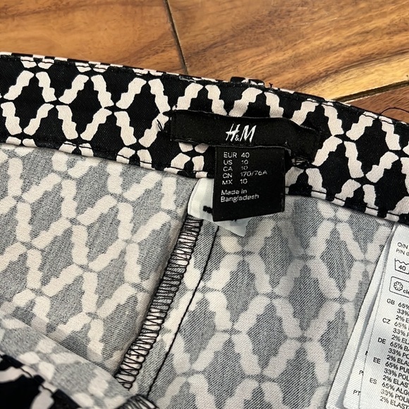 H&M Geometric Straight Skinny Leg Pants Size 10 - Picture 7 of 8